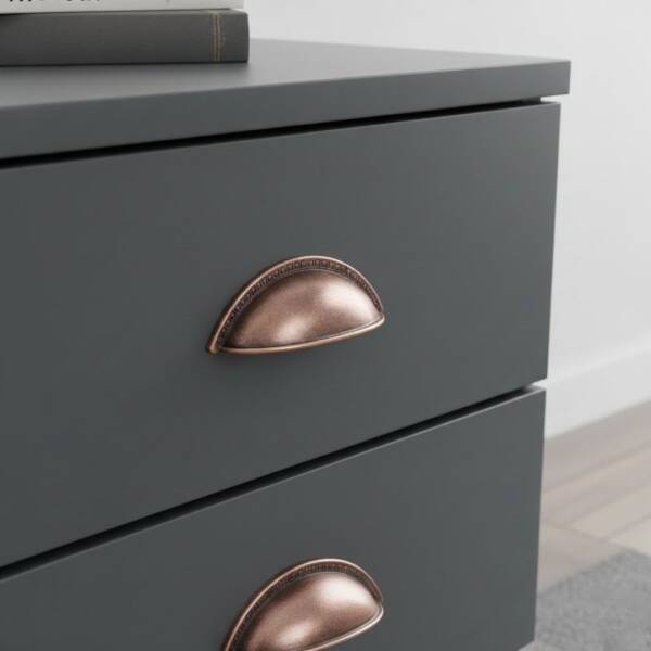 Bayraktar Cansu Desenli Antik Bakır Çanak Kulp (B-46-64-20) - 1