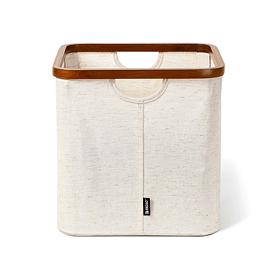 Bigso Bambu Kare Çamaşır Sepeti Keten 30x30x30 cm (Bİ 6982S0601-99) - Bigso (1)