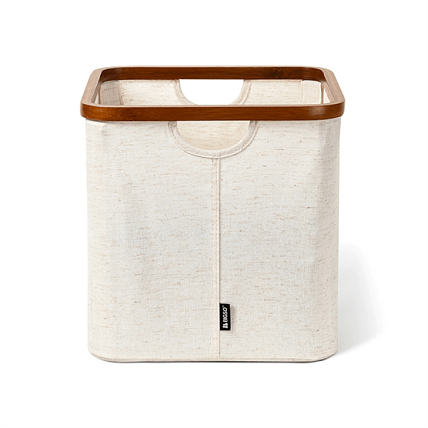 Bigso Bambu Kare Çamaşır Sepeti Keten 30x30x30 cm (Bİ 6982S0601-99) - 2
