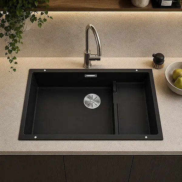 Blanco Subline Evye 700 U Level 1.5 Göz Damlalıksız Siyah Granit Eviye (526003) - 1
