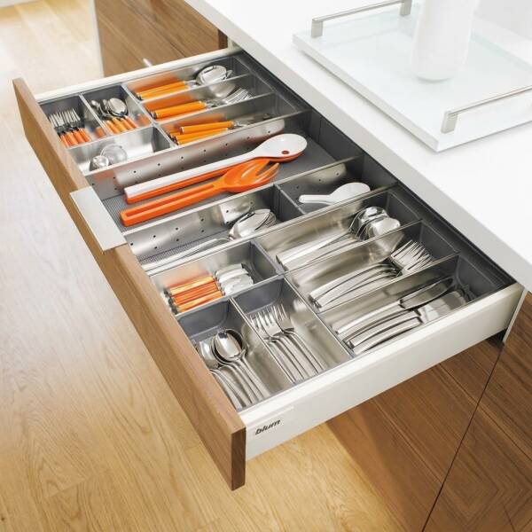 Blum Orga-Line 90cm Paslanmaz Çelik Kaşıklık Derinlik:50cm (ZSI.90VEI6) - 1