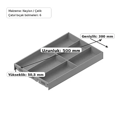 Blum Ambia-Line Gri Çatal Bıçak Kaşıklık (ZC7S500BS3) - 3