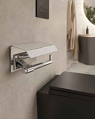 System Banyo Borderline Kapaklı Tuvalet Kağıtlığı Krom (BA1002 011 CR) - System Banyo