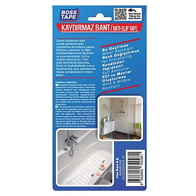 Boss Tape Banyo Kaydırmazlık Bandı 19mm*20cm 10 Adet (BT-03003) - BOSS TAPE (1)