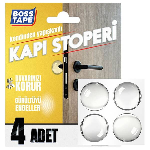 Boss Tape Şeffaf Kapı Stoperi 4 cm 4 adet (BT-03011) - 2