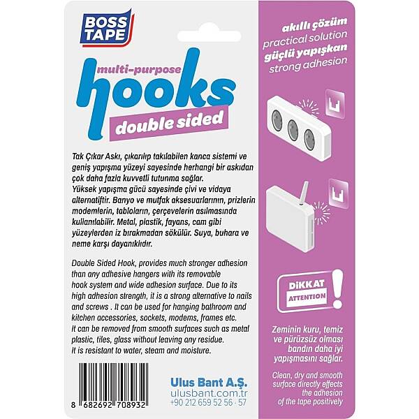 Boss Tape Tak Çıkar Askı Yapışkanlı beyaz 2li 40*40mm (BT-11015) - 2