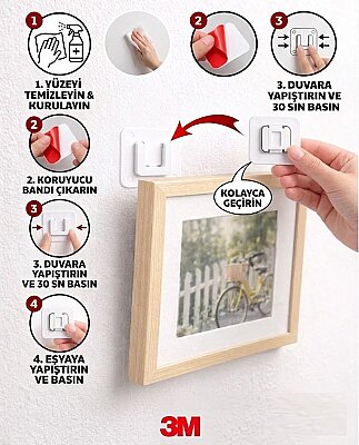 Boss Tape Tak Çıkar Askı Yapışkanlı beyaz Tekli 40*40mm (BT-11015) - BOSS TAPE (1)
