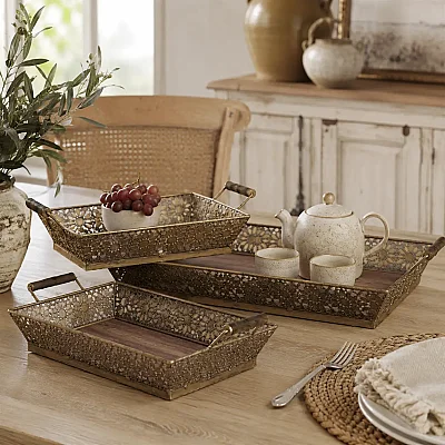 Bronz Tepsi 50*30*11 cm (AK.DF0064/3) - 3