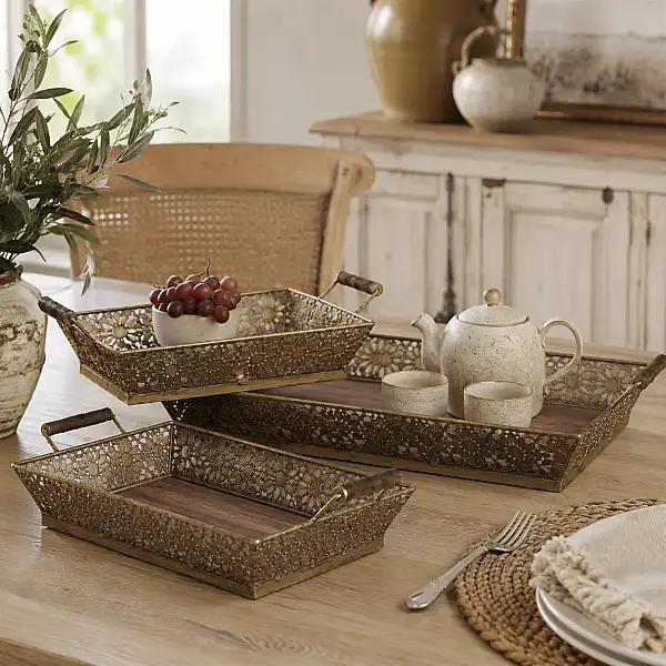 Bronz Tepsi 50*30*11 cm (AK.DF0064/3) - 3