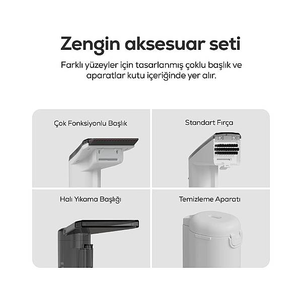 Buharlı Halı Yıkama & Koltuk Temizleme Makinesi 1700W | 16kPa Vakum, Buhar, Sıcak Su, Turbo (X6161) - 4