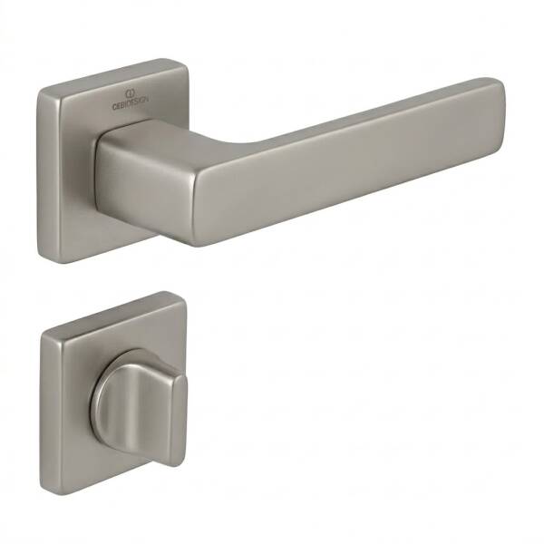 Çebi Flat Modeli Kare Rozetli WC Kapı Kolu Mat Krom (C5218010 PC05) - 3