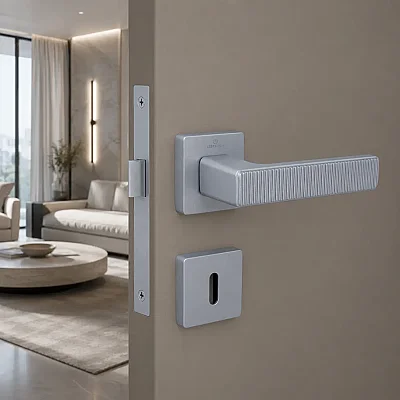 Çebi Root Modeli Kare Rozetli Oda Kapı Kolu Mat Krom (C52199166205) - 1