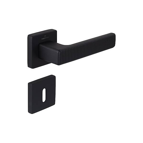 Çebi Root Modeli Kare Rozetli Oda Kapı Kolu Mat Siyah (C52199166224) - 2