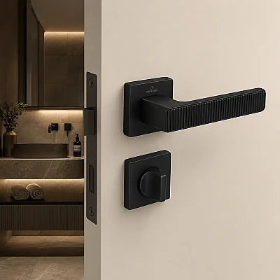 Çebi Root Modeli Kare Rozetli Wc Kapı Kolu Mat Siyah (C52199168224) - 1