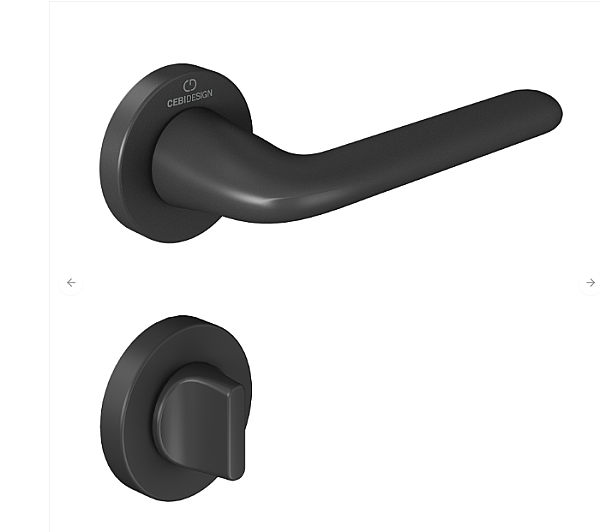 Çebi Leas Modeli Yuvarlak Rozetli Wc Kapı Kolu Mat Siyah (C52699191224) - 1
