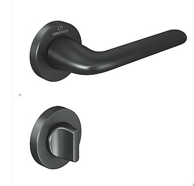 Çebi Leas Modeli Yuvarlak Rozetli Wc Kapı Kolu Mat Antrasit (C52699191227) - Çebi