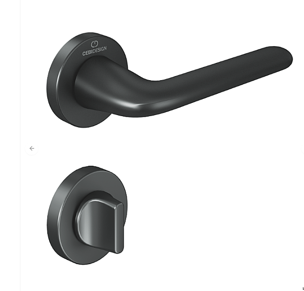 Çebi Leas Modeli Yuvarlak Rozetli Wc Kapı Kolu Mat Antrasit (C52699191227) - 1