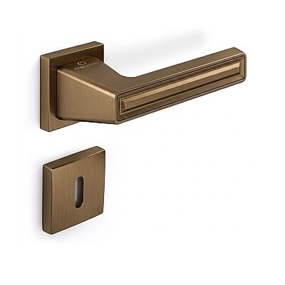 Çebi Grove Modeli Kare Rozetli Oda Kapı Kolu Metalik Bronz (C52949166229) - Çebi