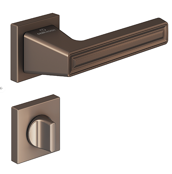 Çebi Grove Modeli Kare Rozetli Wc Kapı Kolu Metalik Bronz (C52949168229) - 2