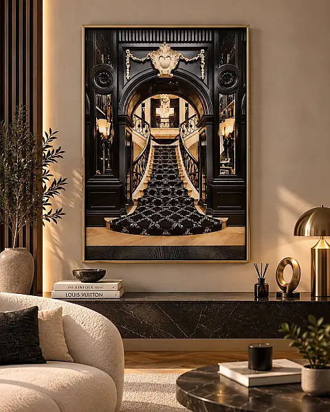 İhtişamlı Merdiven Mimamrisi Cam Baskı Çerçeveli 60x90 Tablo (DZ-GN2963) - 1
