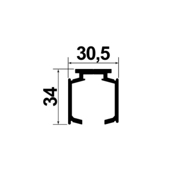 Capax Sürgü Kapı Alüminyum Ray Profili 2 Metre (300.614.0614) - 1