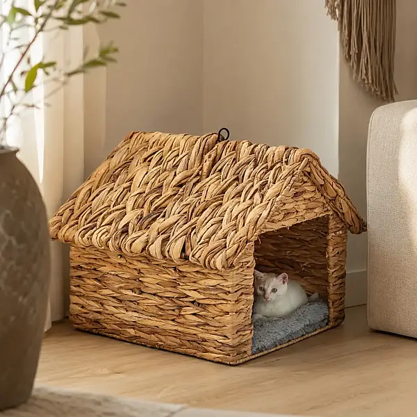 Casalinda Çatılı Kedi Yuvası Hasır (CL-4035) - 1