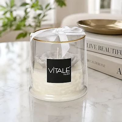 Çiçek Dekorlu Bardak İçi Mum 350gr (AK.JS0035) - Vitale (1)