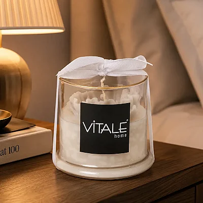 Çiçek Dekorlu Bardakiçi Mum 190 gr (AK.JS0034) - 3