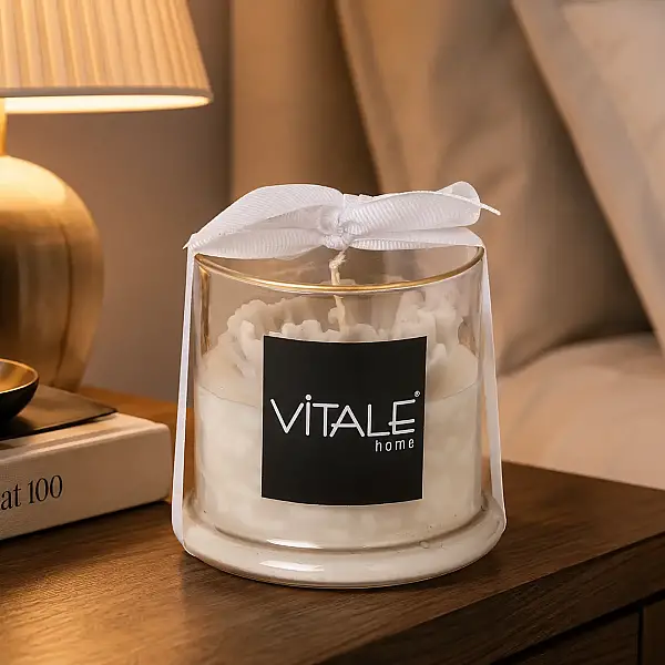 Çiçek Dekorlu Bardakiçi Mum 190 gr (AK.JS0034) - 3