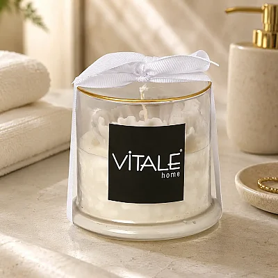 Çiçek Dekorlu Bardakiçi Mum 190 gr (AK.JS0034) - 4