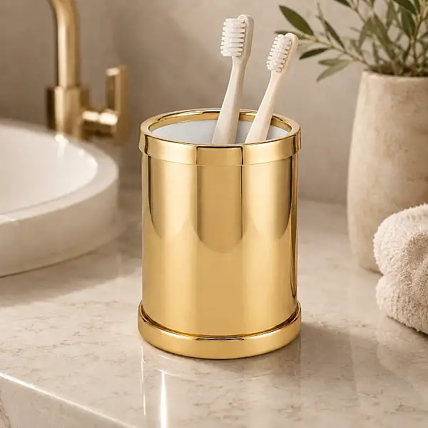 Gedy Classic Tezgah Üstü Diş Fırçalık Gold Renk (A.1WC.91301/O) - 1