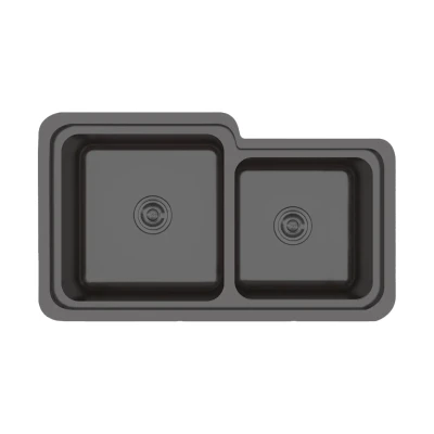 Crauf Lavello 3078 Pvd Füme Renk İkiz Eviye (537.1422.3078.24) - 1