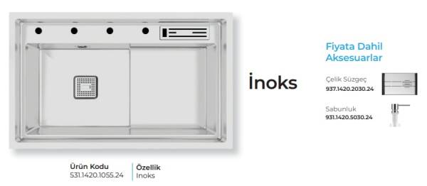 Crauf Lusso 1055 Eviye Takımı Inox Renk (531.1420.1055.24) - 2