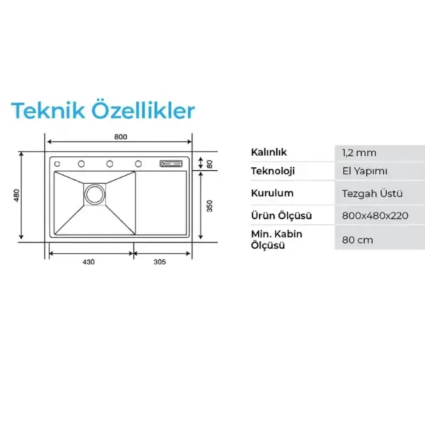 Crauf Lusso 1055 Pvd Eviye Takım Füme Renk (531.1422.1055.24) - 3