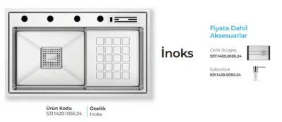 Crauf Lusso 1056 Eviye Takım Inox Renk (531.1420.1056.24) - 2