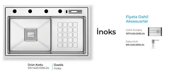Crauf Lusso 1056 Eviye Takım Inox Renk (531.1420.1056.24) - 2