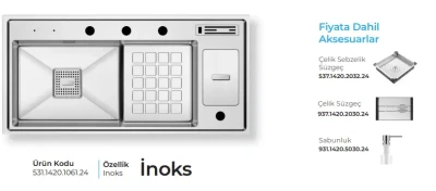 Crauf Lusso 1061 Eviye Takım Inox Renk (531.1420.1061.24) - 2