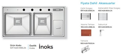 Crauf Lusso 1065 Eviye Takımı Inox Renk (537.1420.1065.24) - 2