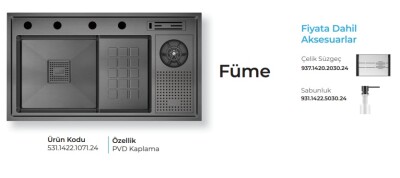 Crauf Lusso 1071 Pvd Eviye Takım Füme Renk (531.1422.1071.24) - 2