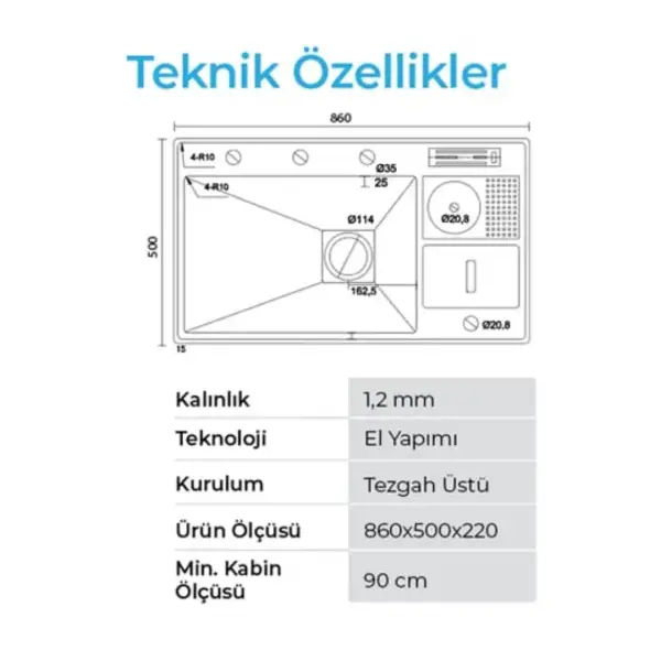 Crauf Lusso 1072 Pvd Eviye Takım Bakır Renk (531.1424.1072.24) - 3