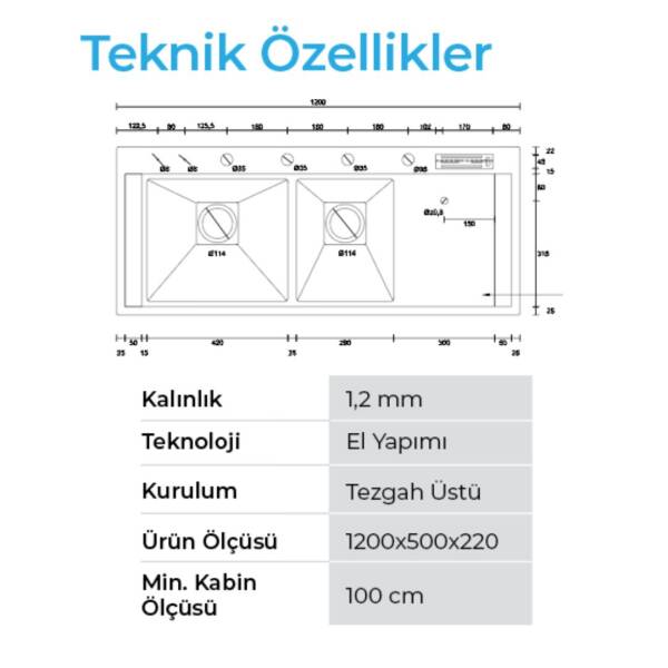 Crauf Lusso 1081 Eviye Takımı Mat Gri Renk (536.1425.1081.24) - 3