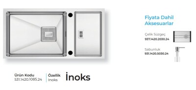 Crauf Lusso 1085 Eviye Takımı Inox Renk (531.1420.1085.24) - 2
