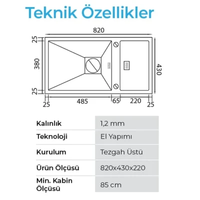 Crauf Lusso 1085 Eviye Takımı Mat Gri Renk (531.1425.1085.24) - 3
