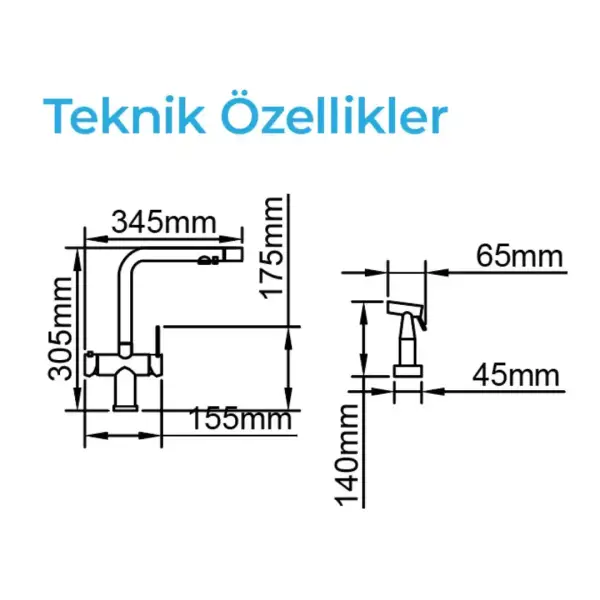 Crauf Lusso 4040 Purification Pvd Bakır Arıtmalı Eviye Bataryası (230.4424.4040.24) - 2