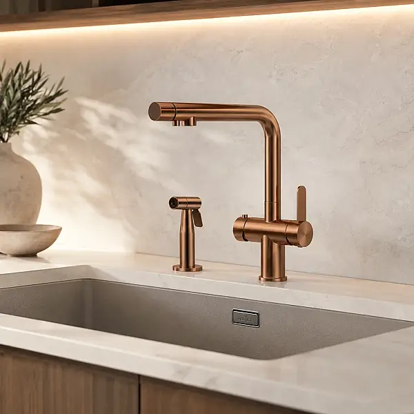 Crauf Lusso 4040 Purification Pvd Bakır Arıtmalı Eviye Bataryası (230.4424.4040.24) - 1