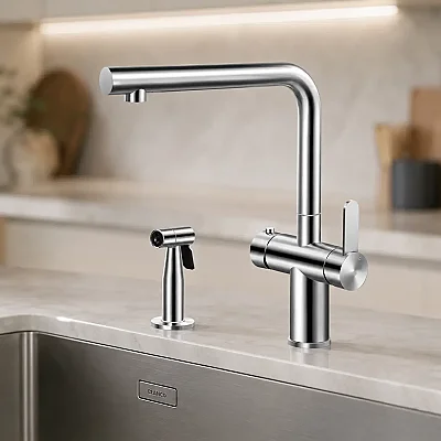Crauf Lusso 4045 Çelik Eviye Bataryası (230.4420.4045.24) - 1