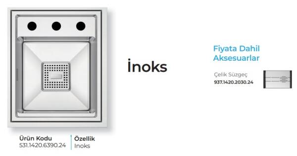 Crauf Lusso 6390 Eviye Takımı Inox Renk (531.1420.6390.24) - 2