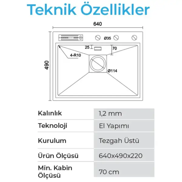 Crauf Lusso 6391 Eviye Takımı Mat Gri Renk (531.1425.6391.24) - 3
