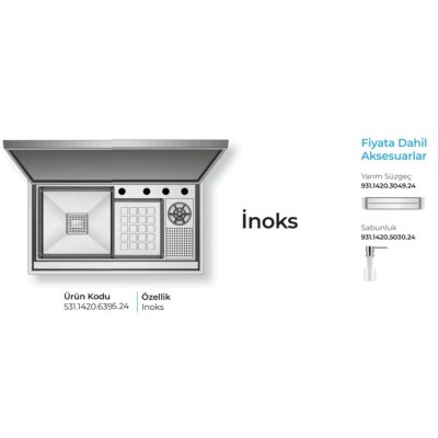 Crauf Lusso 6395 Eviye Takımı Inox Renk (531.1420.6395.24) - 2