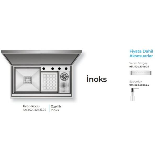 Crauf Lusso 6395 Eviye Takımı Inox Renk (531.1420.6395.24) - 2